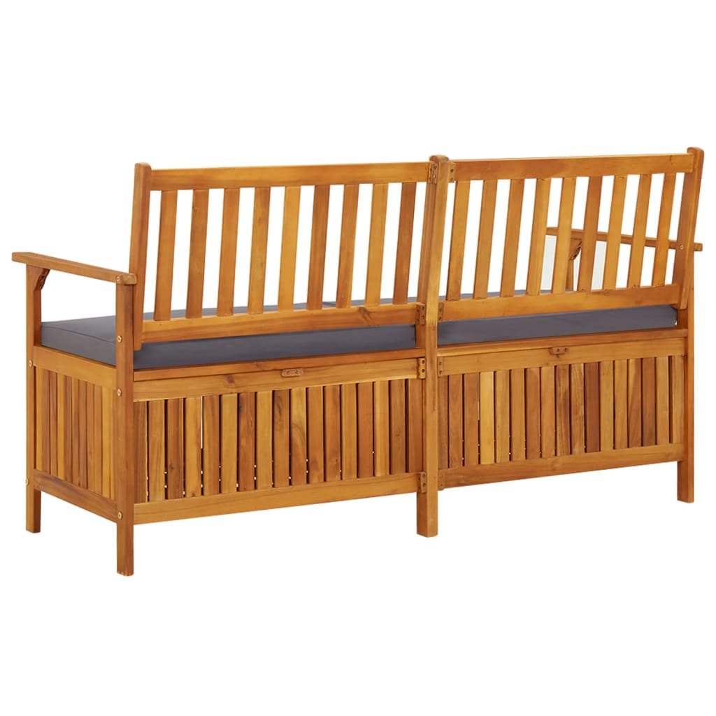 Storage Bench with Cushion 58.3" Solid Wood Acacia