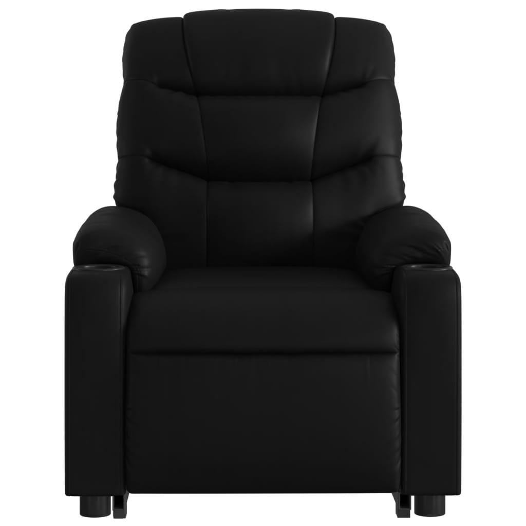 Stand up Massage Recliner Chair Black Faux Leather