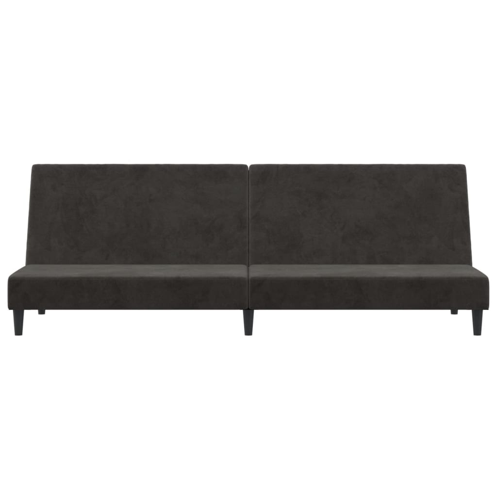 2-Seater Sofa Bed Dark Gray Velvet