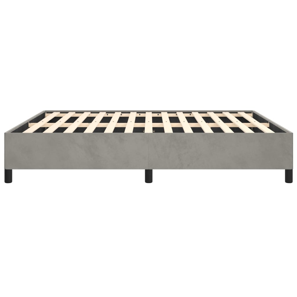 Bed Frame without Mattress Light Gray California King Velvet