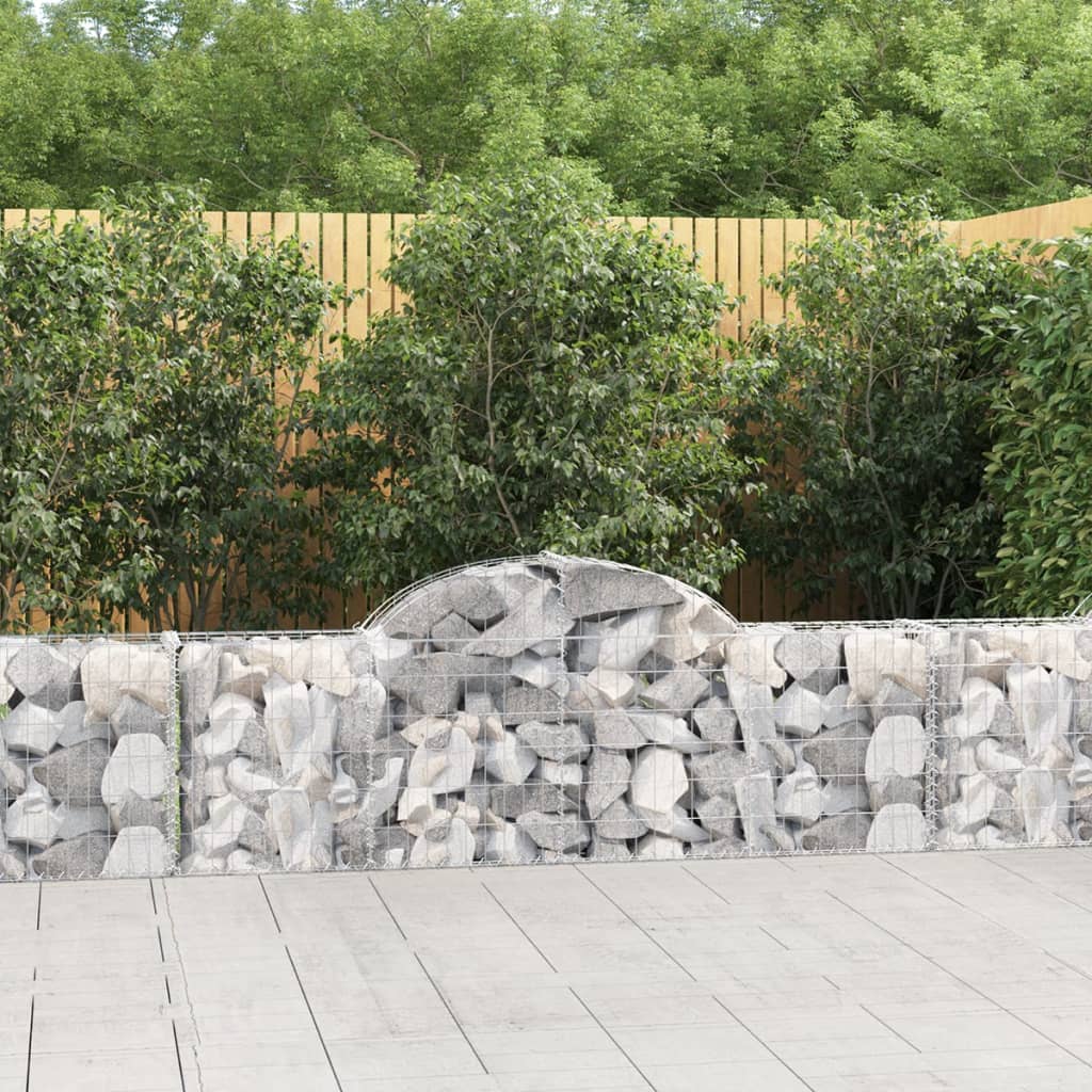 Arched Gabion Baskets 12 pcs 78.7"x11.8"x23.6"/31.5" Galvanized Iron