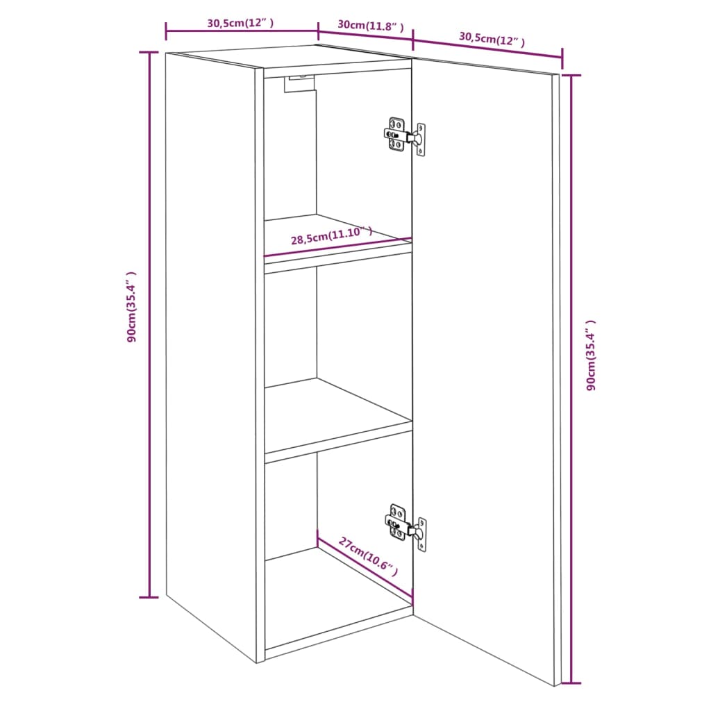 8 Piece TV Stand Set White Engineered Wood