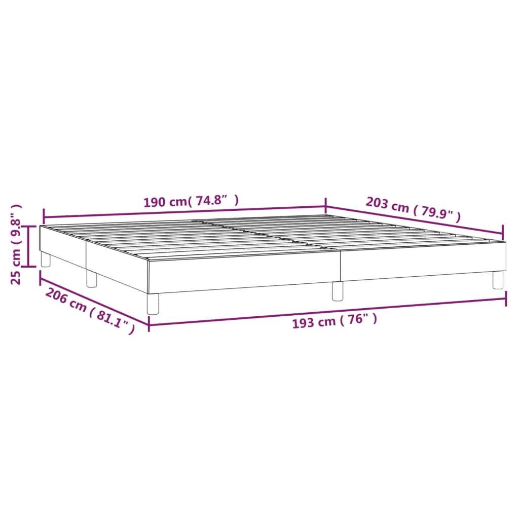 Bed Frame without Mattress Dark Gray King Fabric (US Only)