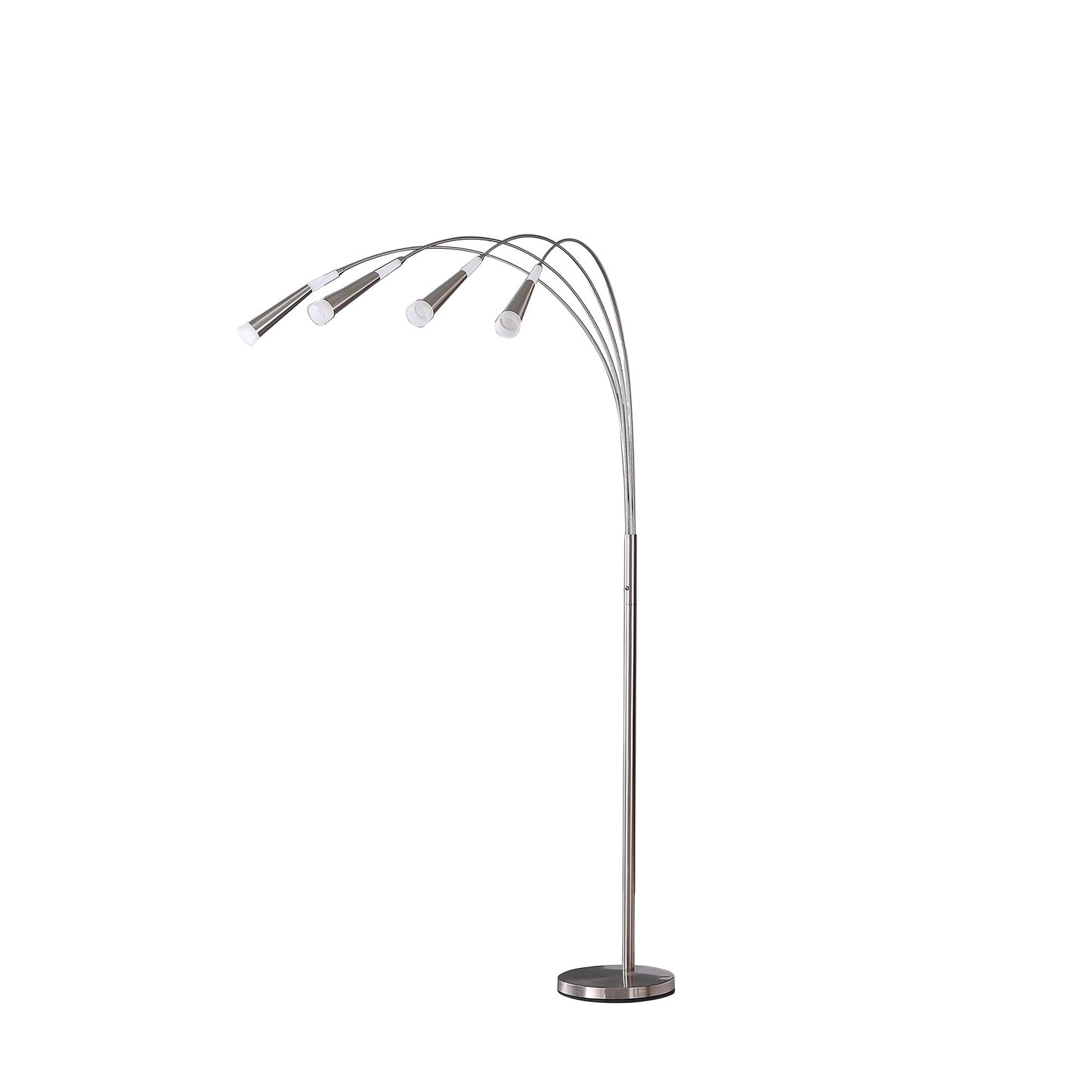 72" Nickel Four Lights LED Arc Floor Lamp