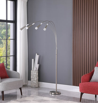 72" Nickel Four Lights LED Arc Floor Lamp