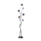 59" Steel LED Novelty Floor Lamp With Purple and White Metal Novelty Shade