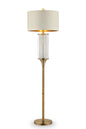 62" Gold Column Floor Lamp With Off-White Drum Shade