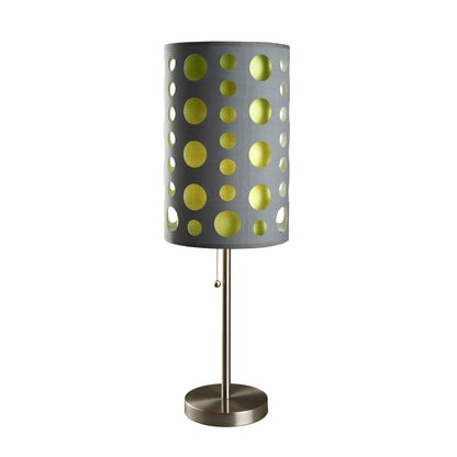 33" Gray and Green Mod Dot Novelty Table Lamp