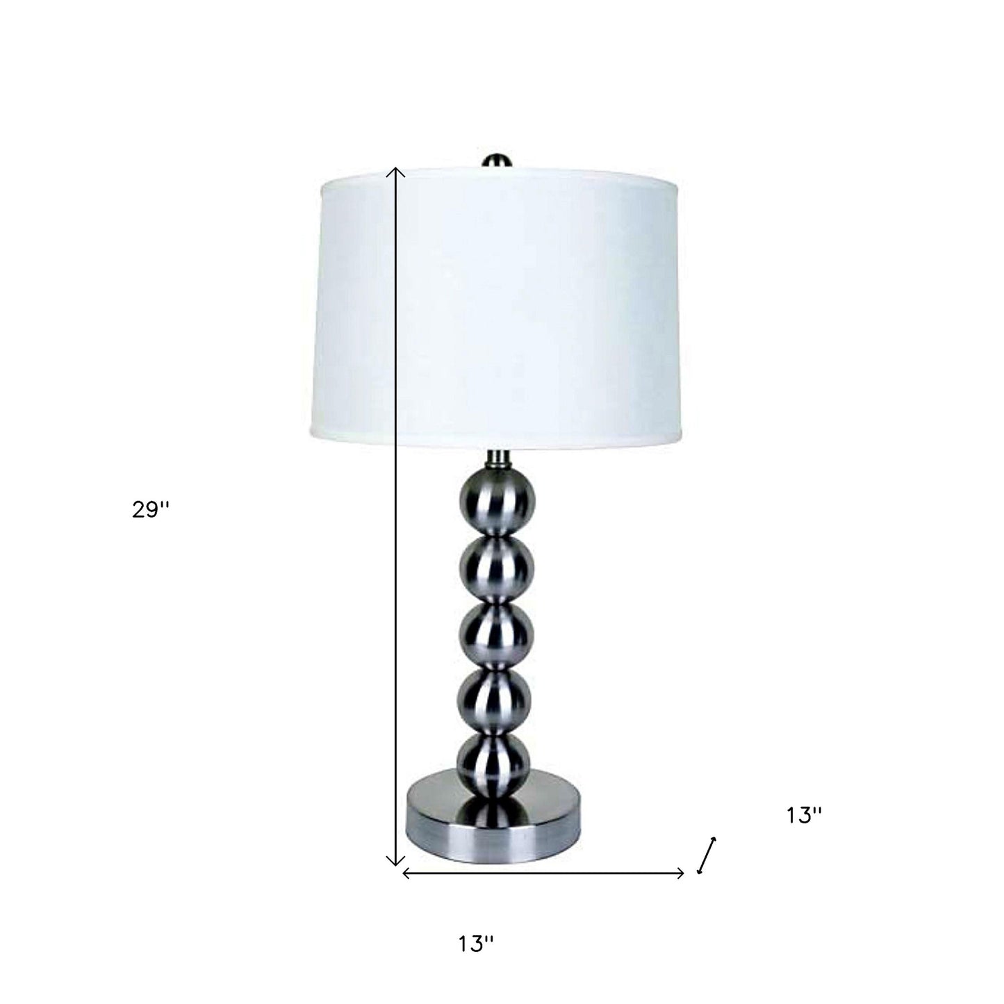 Silver Bauble Table Lamp with White Shade