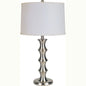 30" Black Solid Wood Bedside Table Lamp With White Shade