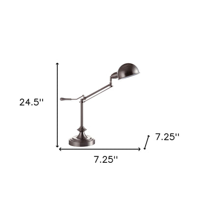 Silver Metal Swing Arm Table Lamp