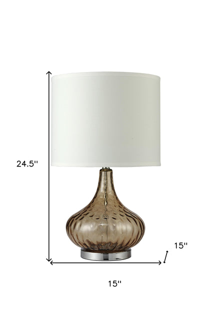 Brown Textured Glass Table Lamp