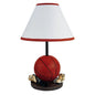 15" Orange Bedside Table Lamp With White Shade