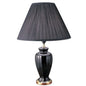 26" Gold Bedside Table Lamp With Black Empire Shade