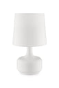 17" Blue Metal Bedside Table Lamp With White Shade