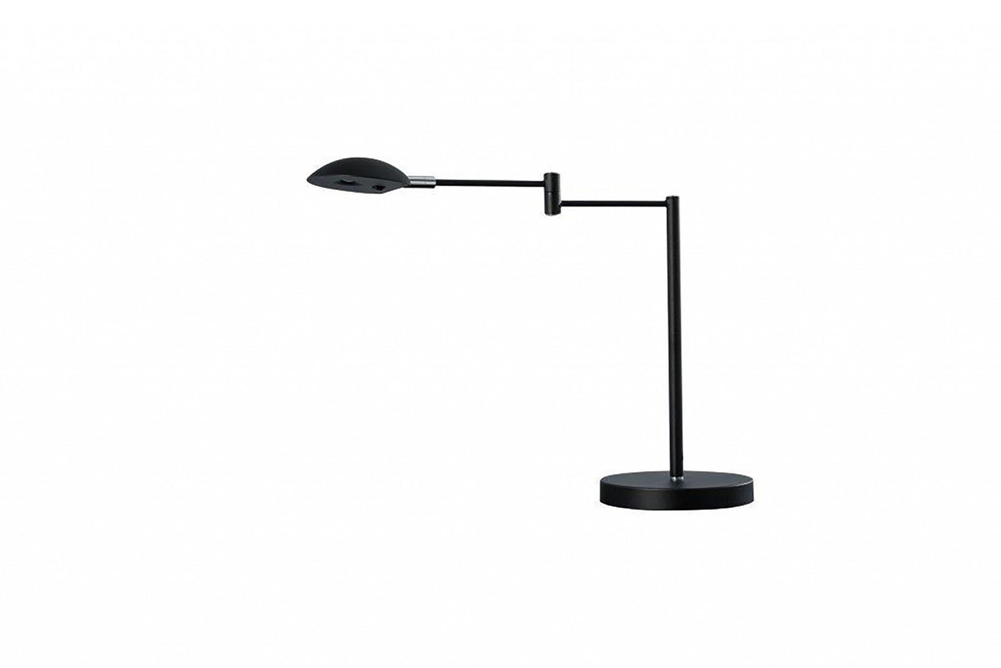 16" Black Metal Swing Arm Desk Table Lamp With Black Shade