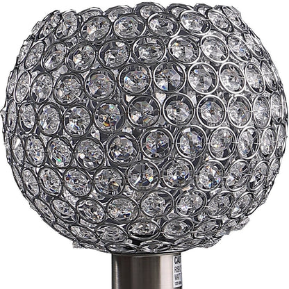 12" Silver Globe Led Table Lamp With Clear Globe Shade