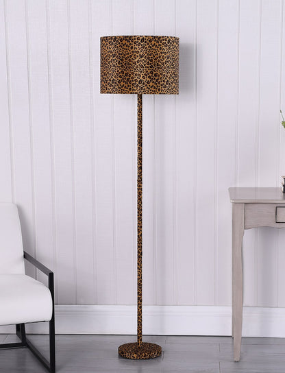 59" Orange And Black Metal Bedside Table Lamp With Orange And Black Drum Shade