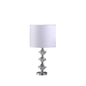 23" Silver Crystal Geometric Table Lamp With White Classic Drum Shade