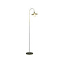 64" Gold Arched Floor Lamp With Gold Metal Cage Shade