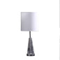 22" Silver Bedside Table Lamp With White Drum Shade