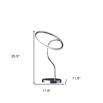 26" Silver Halo Ring LED Desk Table Lamp