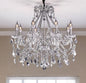 Candle Style Empire Eight Light Transparent Glass Led Ceiling Light