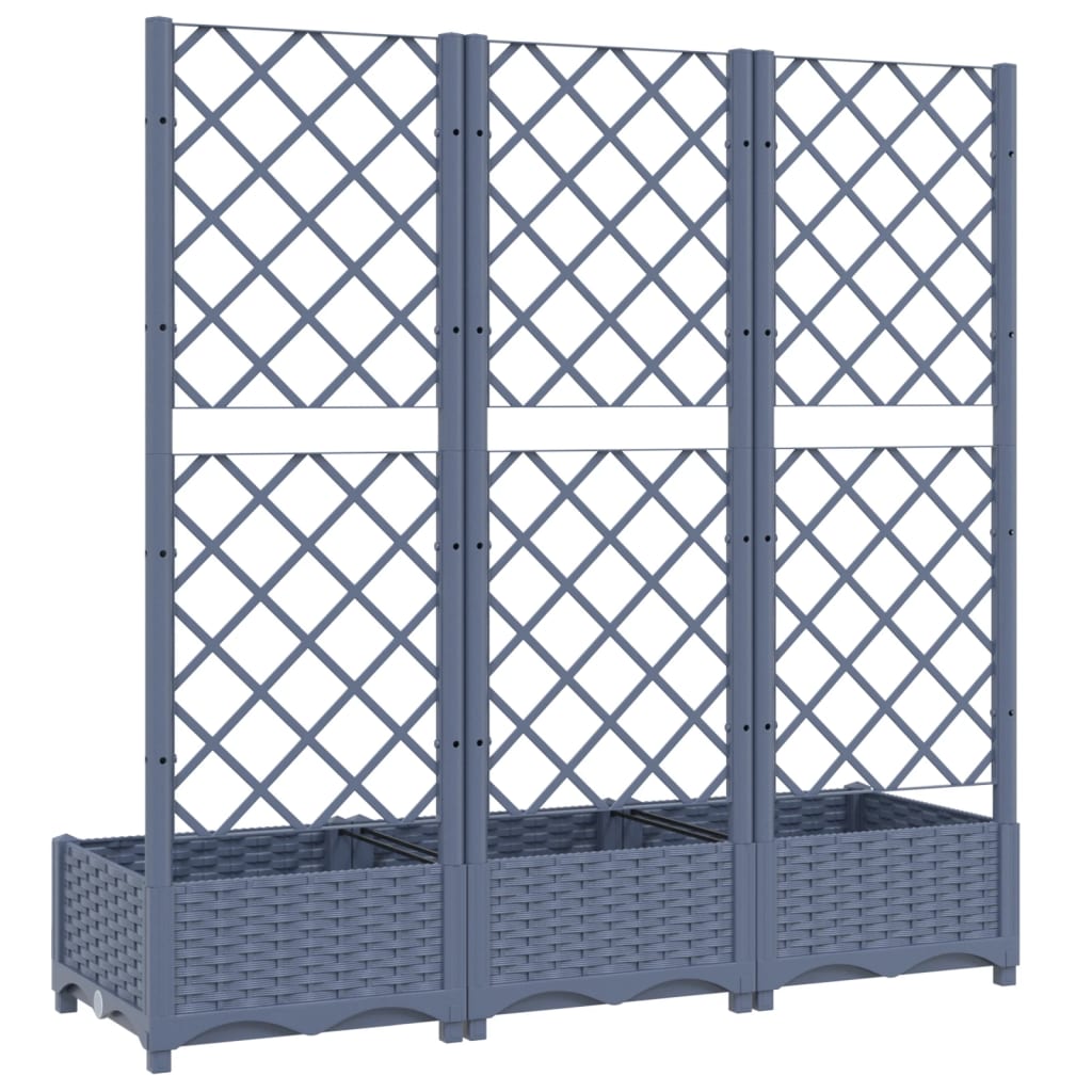 Garden Planter with Trellis Dark Gray 47.2"x15.7"x47.8" PP