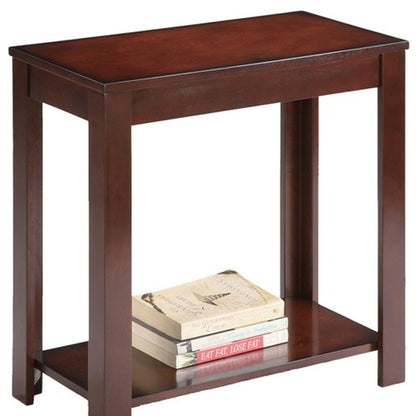 24" Brown End Table With Shelf