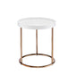 22" Copper And White Round End Table