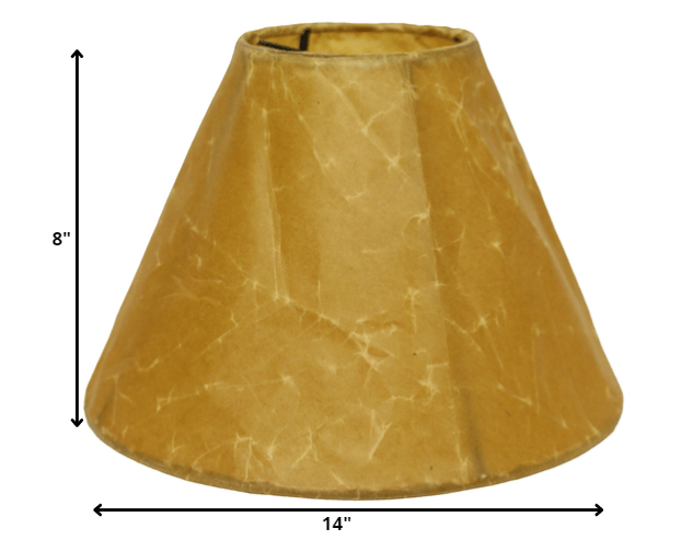 14" Brown Slanted Empire Crinkle Oil Paper Lampshade