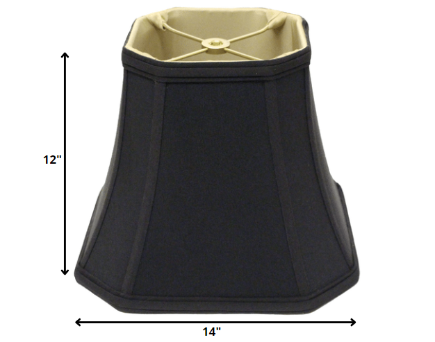 14" Black with Bronze Lining Slanted Square Bell No Slub Lampshade