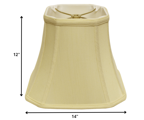 14" Antique White Slanted Square Bell Monay Shantung Lampshade