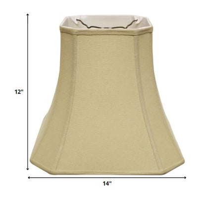 14" Pale Brown Slanted Square Bell Linen Lampshade