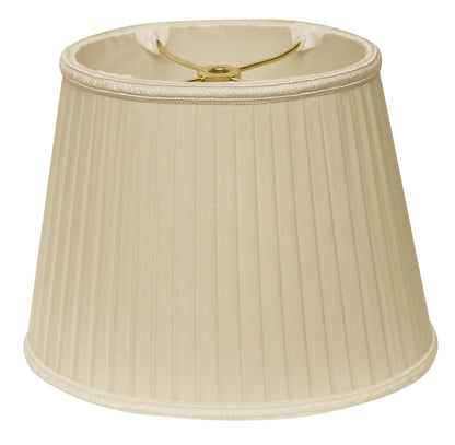 14" Ivory Oval Side Pleat Shantung Lampshade