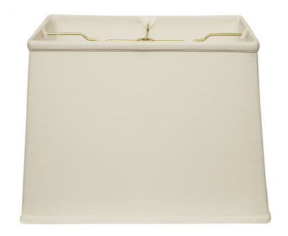 14" White Throwback Rectangle Linen Lampshade