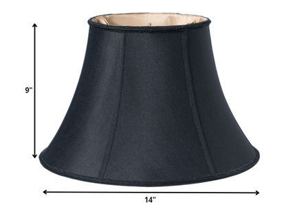 14" Black Slanted Bell Shantung Lampshade