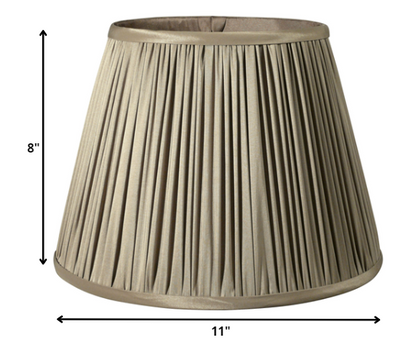 11" Ash Slanted Pleated Tafetta Lampshade