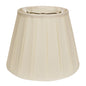 14" Ivory Slanted Crimped Box Shantung Lampshade