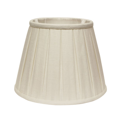 12" White Slanted Linen Lampshade with Box Pleat