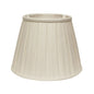 12" White Slanted Linen Lampshade with Box Pleat