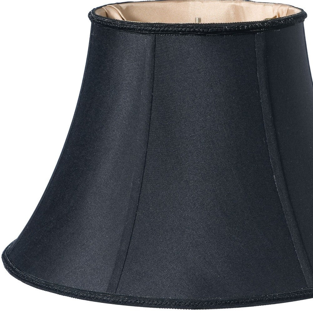 14" Black with Bronze Lining Slanted Oval Shantung Lampshade