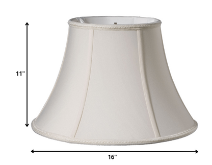 White Shantung Silk Bell Lamp Shade