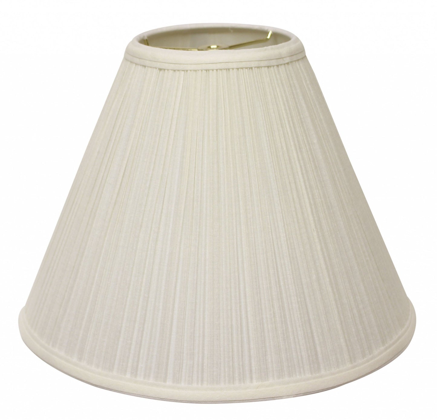 15" White Deep Cone Slanted Broadcloth Lampshade