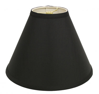 15" Jet Black Deep Cone Slanted No Shantung Lampshade