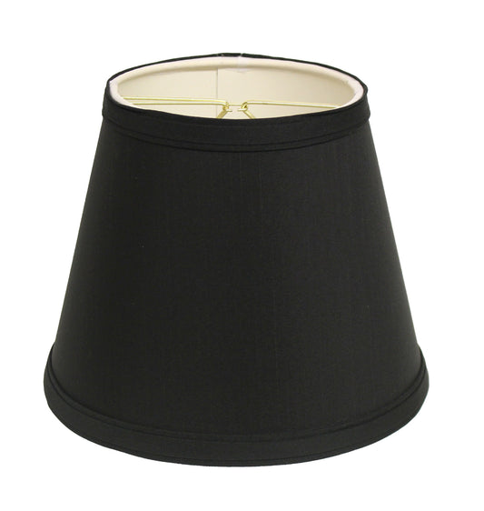 8" Black with White  Empire Hardback Slanted Shantung Lampshade