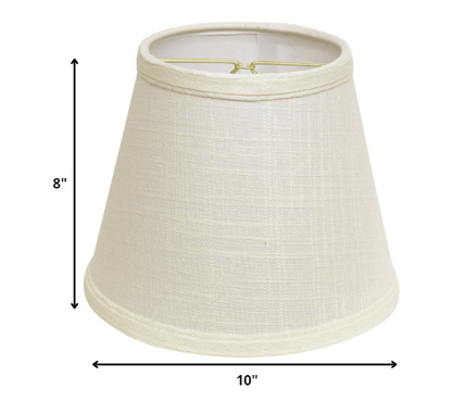 10" White Empire Hardback Slanted Linen Lampshade