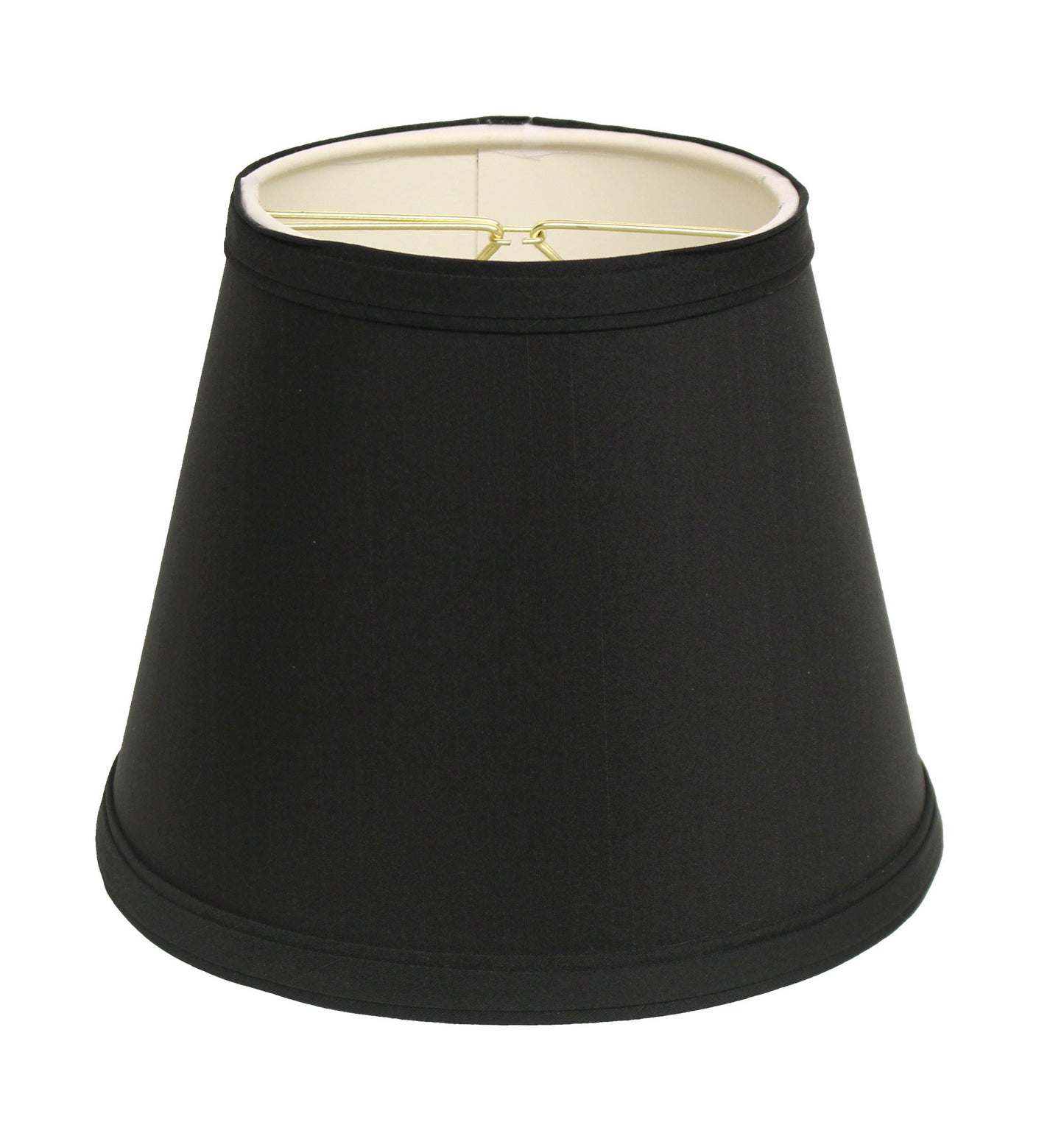 10" Black with White  Empire Hardback Slanted Shantung Lampshade