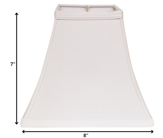 8" White Squre Bell No Slub Lampshade