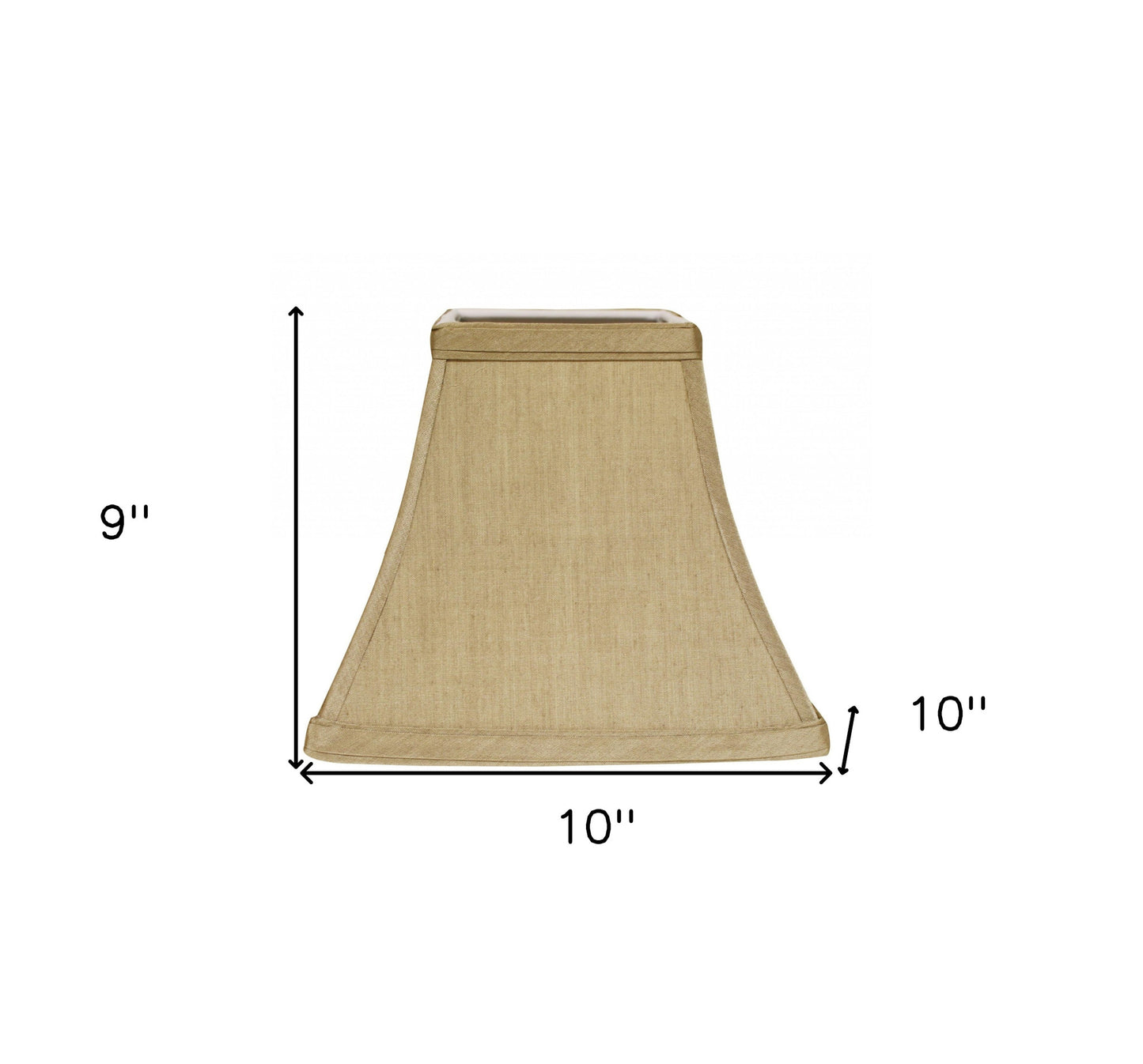 10" Pale Brown Square Bell No Slub Lampshade